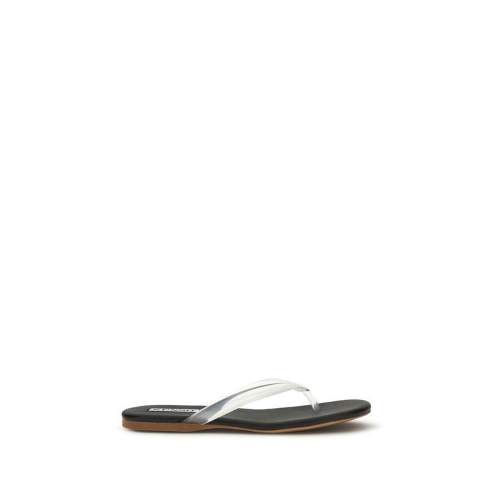 Senso Black Calf Leather Bos Taurus Flip-Flop Women's Sandals